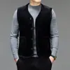 Chaleco cálido para hombre de imitación de piel de visón yingao invierno cremallera engrosado con felpa interior casual para mediana edad suéter transfronterizo venta al por mayor