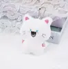 Pingente de Bolsa Gato de Pelúcia com Apito Desenho Animado Porta-Chaves Gatinho Fofo Miniatura Boneca Pingente Pequeno Presente