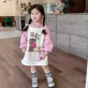 Nuevo Vestido Sudadera Versátil de Felpa Cálida para Niños Mayores, Moda Infantil Casual de Invierno de Longitud Media Tendencia
