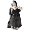 Camisón de seda para mujer, ropa interior sexy de talla grande para chica gordita, pijama sexy de malla transparente profunda