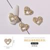 Celebridad en línea joyería de zircona para uñas Color súper brillante que conserva el color Lujo ligero Lazo Perla Fototerapia para uñas Colgante de corazón Diamante decorativo