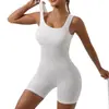 Shorts de una pieza con rosca transfronterizos europeos y americanos, Ropa deportiva elástica sin costuras, Ropa de yoga de una pieza para fitness, Traje de una pieza