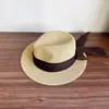 Sombrero de paja tejido de Panamá para mujer, sombrero de protección solar para primavera y verano