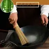 Esfregão de Panela Escova de Panela Escova de Lavar Louça Suprimentos de Limpeza de Panela Gadget de Cozinha Cabo Estendido Escova de Bambu para Panela Esfregão de Panela