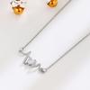 Collar con letras de amor y diamantes en plata de ley S925, cadena de clavícula en forma de corazón a juego, joyería de moda, accesorios personalizados para mujer.