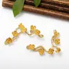 Accesorios de bricolaje de cobre fundido con forma de flor de melocotón de hadas, colgante, horquilla antigua, accesorios para el cabello, material