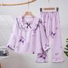 Pijamas nuevos para niños Niñas Primavera y Otoño Bebé Algodón Burbuja Crepé Manga Larga Niñas Ropa Fina para el Hogar Talla 8-18
