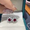 Anillo con Pendientes y Collar de Rubí Rojo Sangre de Paloma de 1 Quilate de Gama Alta para Mujer Estilo Fresco Lujo Joyería Elegante