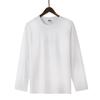 260g de algodão pesado de manga comprida T-shirt ombro a ombro preto e branco camisola fina Hong Kong Trendy primavera e outono engrossado camisa de fundo