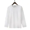 Camiseta de Manga Larga Gruesa 100% Algodón, 260g, Hombro Caído, Sudadera Delgada, Estilo Hong Kong, Moda Primavera y Otoño, Camiseta Base Engrosada