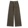 Jeans Anchos de Dos Piezas Falsos Empalmados para Mujer, Nuevo Estilo Primavera y Otoño, Pantalones Casuales Rectos de Cintura Alta Perezosos y Relajados