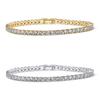 Amazon Fashion Pulseira Clássica Quadrada de Zircônia Cúbica de Cristal Ouro Prata Pulseira Corrente de Tênis Mulheres Pulseira de Joias Elegantes