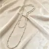 Colar de Pérolas Multicamadas Versátil Shijia para Mulheres Luxo Acessível Corrente Elegante de Suéter Simples Acessórios Populares Outono e Inverno