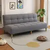 Sofá-cama linear popular para salas de estar pequenas, couro resistente a arranhões de gato, multifuncional, dobrável, de dupla finalidade, adequado para apartamentos de aluguel