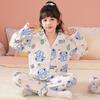 Comercio Exterior 2025 Pijama Nuevo para Niños de Manga Larga de Algodón Nube para Primavera y Otoño de Dibujos Animados para Niños Grandes Conjunto de Ropa para el Hogar de Dibujos Animados