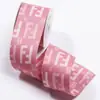 Fita com estampa de letra F dupla DIY acessórios de cabelo laço roupa sapatos chapéu presente cinto decorativo floral