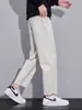 Pantalones cropped para hombre, nuevos pantalones casuales para hombre primavera y otoño 2026, algodón puro, corte recto holgado, para hombres menudos