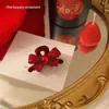 Novo Ano Outono e Inverno Flocado Strass Laço Pequeno Grampo de Cabelo High-End Simples Temperamento Meio Preso Lateral