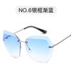Nuevas gafas de sol de tendencia europea y americana, gafas de sol sin marco recortadas, gafas de sol de mujer de metal UV400, gafas de sol al por mayor
