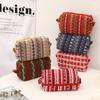 Papelería Tejida Creativa Bolsa de Lápices Vintage Estilo Étnico Bolsa de Cosméticos Bolsa de Almacenamiento de Gran Capacidad Bolsa de Lápices de Lana