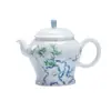 Bule de Chá de Bambu com Pedra Taihu Pintado à Mão das Dinastias Tang e Song, Conjunto de Chá de Porcelana Azul e Branca com Filtro de Furo de Bola, Bule Único de Lâmpada de Palácio Doméstica