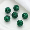 Bolas de Diamante Coloridas Cheias de Diamante para Cruzamento de Fronteira, Bola de Diamante de Cerâmica Macia com Furo Reto, Contas para Colar DIY, Acessórios para Chaveiro com Contas Penduradas