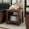 Mesa de Centro Pequeña para Sala de Estar, Mini Mesa Cuadrada de Estilo Antiguo, Mesa de Esquina para Sofá con Patas de Madera Maciza, Mesa Cuadrada para Balcón