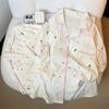 Algodón nube transfronterizo nuevo pijama mujer manga corta traje de tres piezas luna pequeña estrellas jacquard ropa de casa toma real venta al por mayor