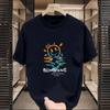 Atacado de fábrica verão gola redonda cor sólida Moda nacional manga curta estampado tendência top versátil solto simples camiseta top