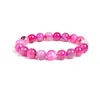 Hermoso Pulsera de Ágata Rosa con Cuentas para Mujer Piedras Rosa Vibrante y Morado Suave y Pulido Ajuste Elástico para un Uso Cómodo Regalo Ideal para Seres Queridos Perfecto para Ocasiones Casuales y Formales