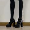 Zapatos de tacón alto con plataforma impermeables para mujer, estilo 'Hot Girl', con hebilla, nuevos de primavera 2025, de tacón grueso bajo, Mary Janes