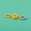 Nuevo anillo cerrado de 7 mm con martillo de oro bañado en plata de ley s925, anillo de plata, anillo a presión, pulsera de juego DIY, accesorios de plata