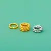 Nuevo Modelo Plata de Ley S925 Chapado en Oro Textura Martillada Anillo Cerrado de 7 mm Cierre de Aro Plateado Pulsera de Joyería DIY Accesorios de Plata