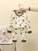 Nuevo conjunto de ropa de casa para niños, 100% algodón, ropa de otoño para niños y niñas, conjunto de ropa interior, pijamas para niños al por mayor