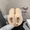 Otoño Invierno 2026 Zuecos Birkenstock con Forro de Terciopelo Medio Pantuflas Cruzadas Estilo Coreano Pantuflas de Algodón Plegables de Lana de Cordero para Mujer
