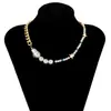 Collar de Perlas Perfiladas Mezcla y Combinación Estilo Barroco Transfronterizo Europeo y Americano Cadena de Joyería Personalizada Simple de Estrella y Perla de Arroz de Aleación