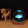 Luminária de Noite Bola de Cristal Brilhante, Lâmpada Colorida de Céu Estrelado, Galáxia, Lua, Sistema Solar, Enfeite de Madeira, Presente de Dia dos Namorados para Amigos
