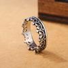 Anillo de plata vintage de Jiahui, estilo coreano, con corona antigua de plata entera y apertura de estrella tailandesa, anillo para mujer