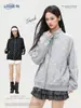 Chaqueta estilo retro americano, sudadera con cuello alto de lunares, cárdigan deportivo unisex de tres rayas para primavera y otoño, moderno