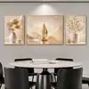 Nueva pintura decorativa para sala de estar estilo chino verde oscuro y dorado con grulla y magnolia, pintura con película de cristal y aleación de aluminio, suministro directo de fábrica