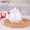 Tetera de cerámica de gran capacidad para hotel, restaurante, juego de té grande y pequeño, tetera de porcelana blanca para el hogar con tapa, tetera para el hogar