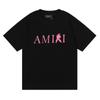 Camiseta de Manga Corta Amiri Peso Pesado Verano Holgada para Hombre y Mujer High Street Lujo Accesible Marca Americana de Moda Vtg Pareja Manga Media