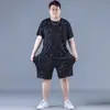 2026 Camiseta de Manga Corta de Verano para Hombre Talla Grande Estilo Nuevo Corte Holgado Tallas Grandes Pantalones Cortos Traje Deportivo Casual