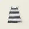 Atacado Novo 2026 Roupas de Verão para Bebês Vestido Colete Listrado Sem Mangas Infantil Vestido Casual Simples para Meninas