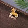Novo Brocado de Canto Estilo Chinês Abóbora e Cavalo da Fortuna Bordado Dupla Face Pulseira DIY Feita à Mão Pingente Acessórios Pequenos Enfeites Pendurados Atacado
