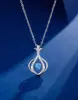 Elegante y Sencillo Billetero Pequeño en Forma de Corazón con Circonita Aguamarina, Collar de Nicho para Mujer, Moda de Celebridad de Internet