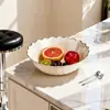 Plato de Frutas Estilo Crema de Lujo Ligero Modelo Nuevo 2026 Celebridad de Internet Plato de Dulces Plato de Bocadillos Hogareño PET Irrompible Plato de Frutas
