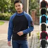 Moletom Masculino Novo de Venda Quente Transfronteiriço para Outono e Inverno, Gola com Zíper Duplo Moderna e Fashion, Blusa Masculina Color-Blocking, Roupa Casual