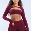 Dfyne Xale de Manga Longa Transfronteiriço Roupa de Yoga Esportiva Secagem Rápida Costas Nuas Top Fitness Corrida Treinamento Roupa Esportiva para Mulheres