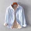 518 Otoño e Invierno Japonés Simple Cálida Camisa Chaqueta Casual para Hombre con Forro Polar Engrosada Manga Larga Color Sólido Camisa Pelo de Hombre
